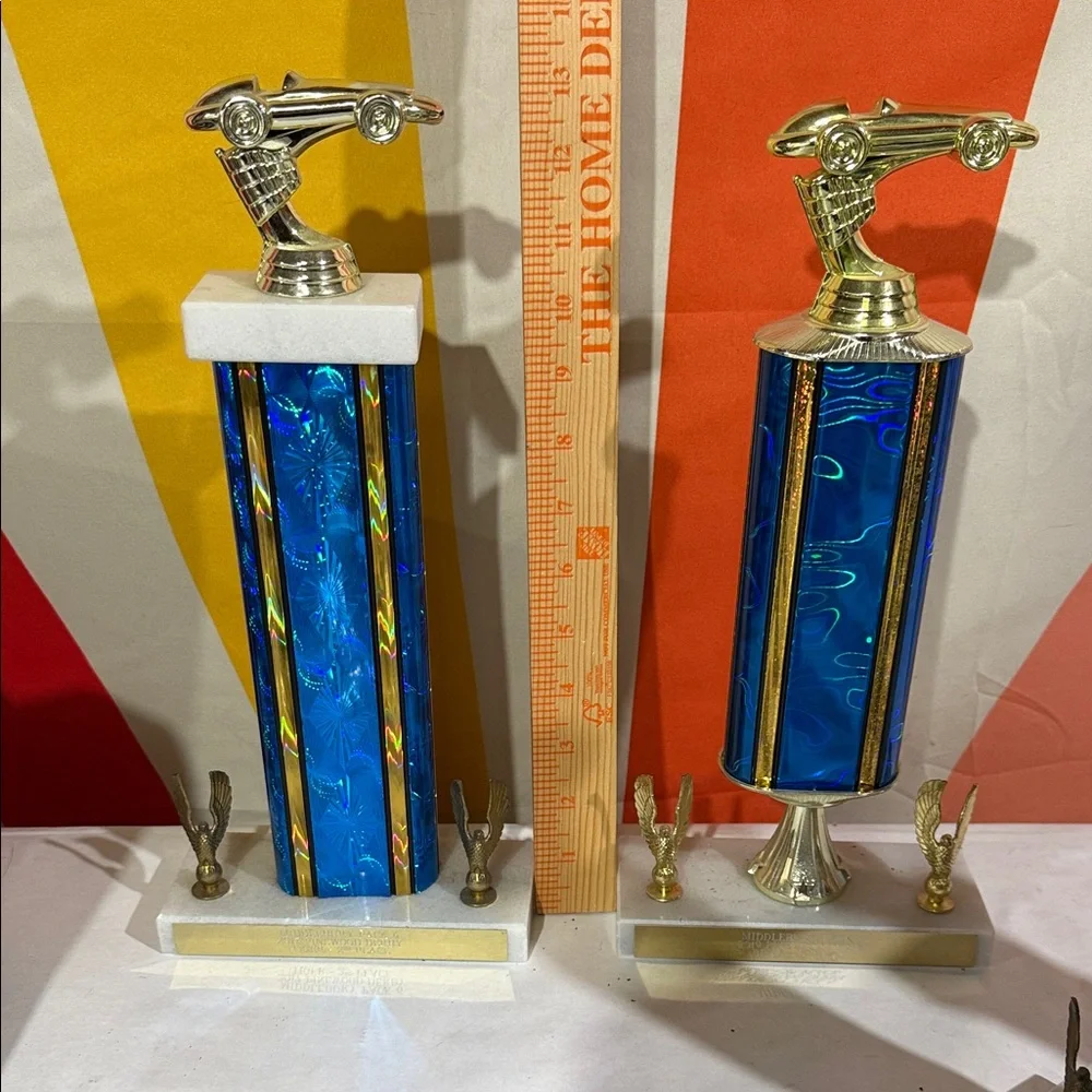Blue and Gold car Trophies-assorted